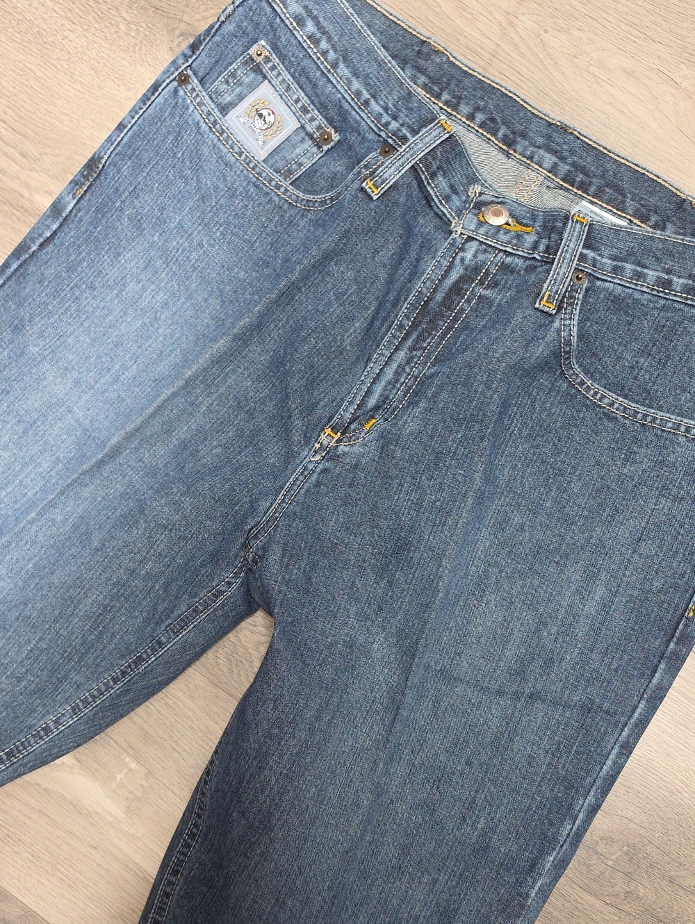 Cinch Relaxed Fit Indigo Starched Denim Jeans 34 TALL